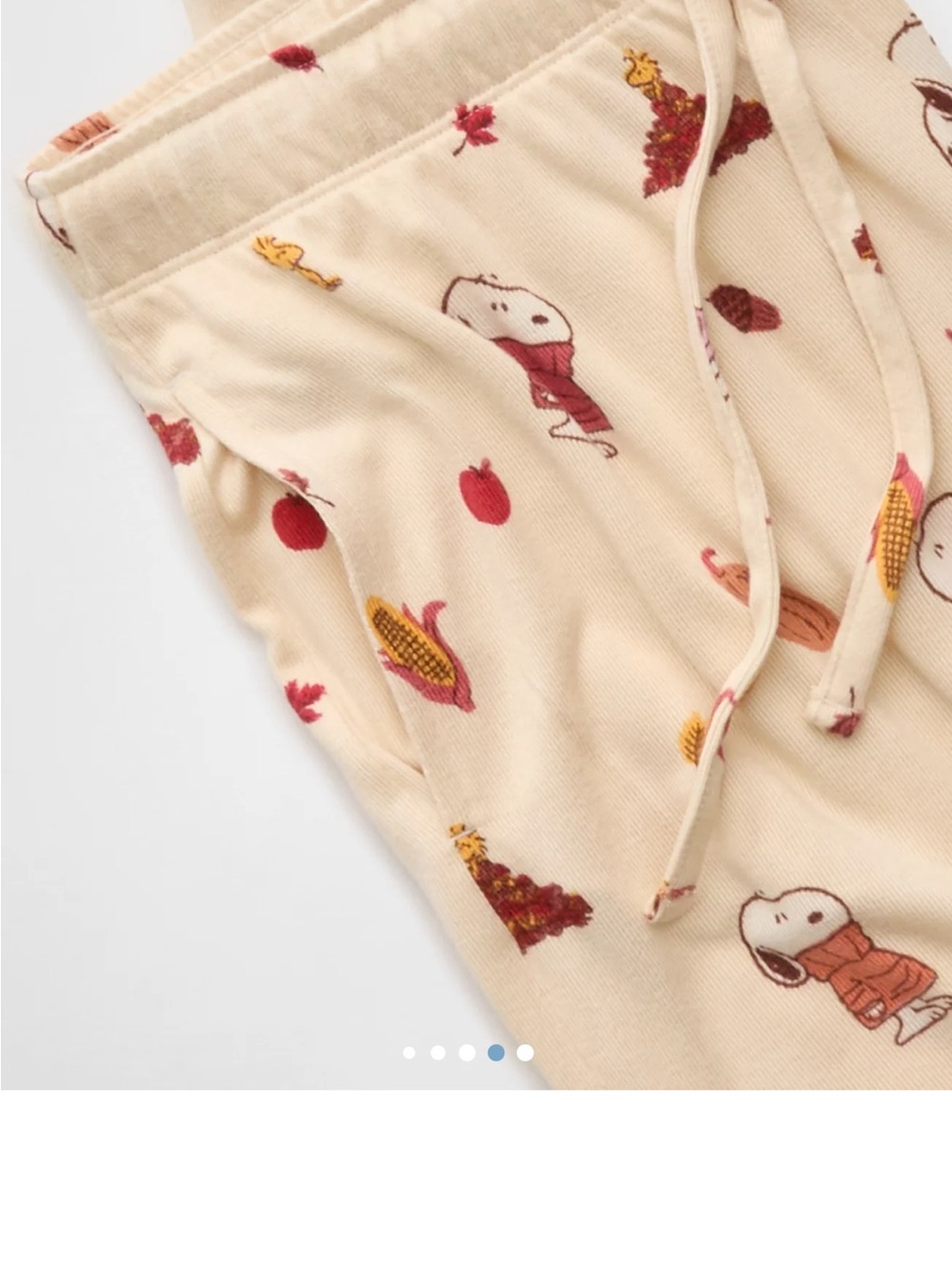 American Eagle Outfitters Cream Plush Snoopy Pajama Set - Large - Picture 4 of 9